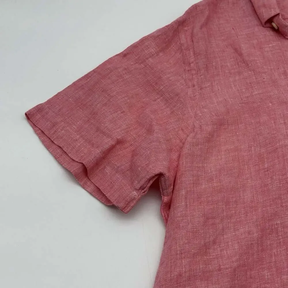 Polo Ralph Lauren Classic Fit Size Large Pink 100% Linen Button Up Shirt NWT